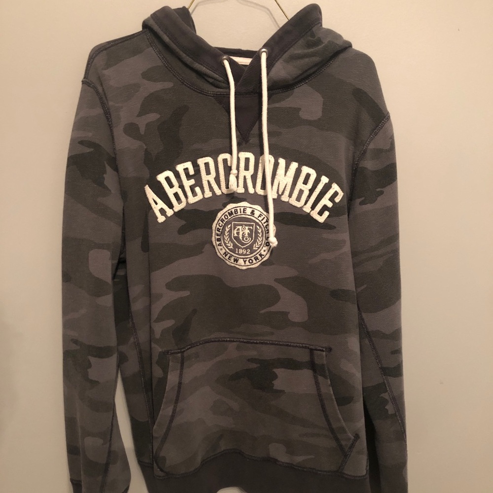 Abercrombie and Fitch Grey Camo Hoodie M